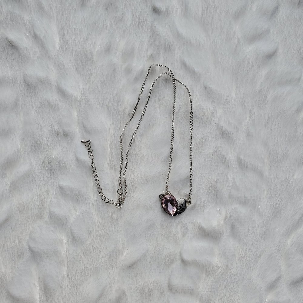 Light Pink Tourmaline Heart Birthstone Necklace